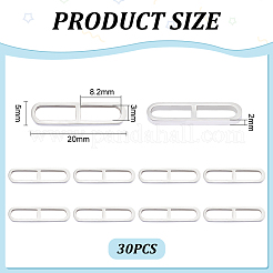 201 ステンレススチールリンクリング  オーバル  ステンレス鋼色  20x5x2mm  内径：3x8.2mm  30個/箱&nbsp;STAS-UN0051-50