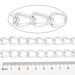 酸化アルミニウムカーブチェーン  溶接されていない  スプールで  プラチナ  16x10.5x2mm  約32.81フィート（10m）/ロール&nbsp;CHA-D001-05P