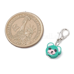 手作りのポリマークレイペンダントデコレーション  動物  合金製カニカン付き  プラチナ  25mm&nbsp;HJEW-JM04026-01