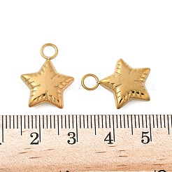 304ステンレスペンダント  星のチャーム  ゴールドカラー  19x15x4.5mm  穴：3.5mm&nbsp;STAS-K306-13G