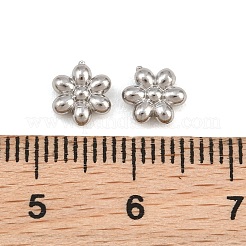 304ステンレススチールカボション  花  ステンレス鋼色  6x7x2mm&nbsp;SA-CBAC865-14P