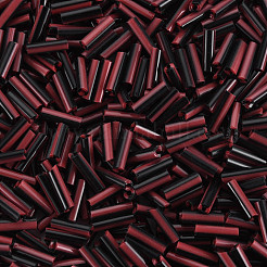 不透明な色ツートンシードガラスラッパビーズ  丸い穴  ラウンドラッパ  暗赤色  4~8.5x2mm  穴：0.6~0.8mm  約450g /ポンド&nbsp;SEED-T006-02A-01