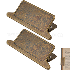 合金クリップ2個  紙の文書用  学校事務用品  長方形  アンティークブロンズ  33.5x84.5x23mm&nbsp;AJEW-CP0011-62