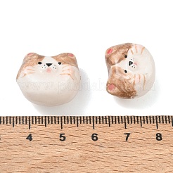 手作り樹脂粘土ビーズ  猫の形  ビスク  15~18x18~20x10~13mm  穴：1.7~1.9mm&nbsp;PY-CBABDB7-04F