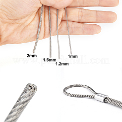 304ステンレス鋼線4ロール  プラスチックコーティング  ステンレス鋼色  1~2mm  約32.81フィート（10m）/ロール&nbsp;TWIR-BC0001-39