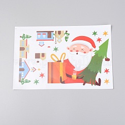 クリスマステーマ  塩ビプラスチックウォールステッカー  家の居間の寝室の装飾のため  サンタクロース/ファーザークリスマス  ミックスカラー  300x200x0.3mmと200x300x0.3mm  9枚/セット&nbsp;AJEW-SZC0002-01