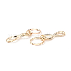 合金インフィニティペンダント  丸カン付き  ダイヤ編みのペンダント  ゴールドカラー  23.5x9x1mm  穴：10mm  5個/袋&nbsp;LS-PALLOY-WH0001-06G