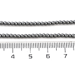 非磁性合成ヘマタイトビーズ連売り  ラウンド  グレードAAA  銅メッキ  2mm  穴：0.5mm  約206個/連  16.1インチ&nbsp;G-E133-1D