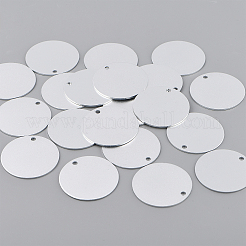 アルミペンダント  レーザーカットペンダント  フラットラウンド  空白タグのスタンプ  銀  47.5x1.5mm  穴：4mm  20個/箱&nbsp;ALUM-BC0001-46