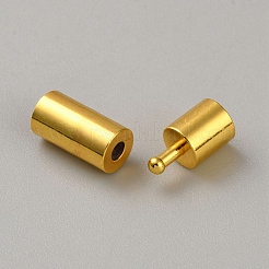真鍮製バヨネット留め金  ゴールドカラー  18.5x6mm  穴：5mm&nbsp;FIND-WH0162-25G-02