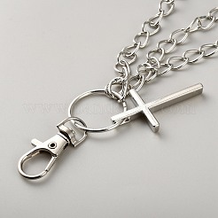 パンツ用クロス合金3層チェーンベルト  プラチナ  465mm&nbsp;AJEW-WH20019-50