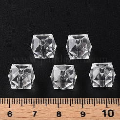 透明なアクリルビーズ  多面カット  キューブ  透明  10x11x11mm  穴：2mm  約670個/500g&nbsp;MACR-S373-132-B01