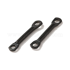 304ステンレススチールコネクタチャーム  バーリンク  電気泳動黒  10x2x1mm  穴：1mm&nbsp;STAS-Q323-04B-B