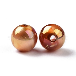 UVメッキレインボー虹色アクリルビーズ  金箔  ラウンド  シエナ  11.5mm  穴：2mm&nbsp;X-PACR-H003-12