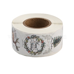 クリスマス ペーパー ステッカー  粘着式装飾ステッカー デカール  クリスマスツリー  25mm  500PCS /ロール&nbsp;STIC-P013-02B