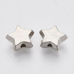 CCBプラスチックビーズ  スター  プラチナ  9x10x4mm  穴：1.4mm  約2450個/500g&nbsp;CCB-S163-013