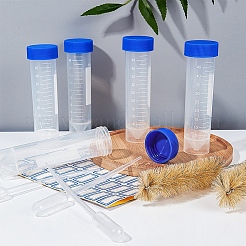 DIYキット  透明な使い捨てのプラスチック製遠心分離チューブ付き  ラベルシールステッカー  プラスチックピペットドロッパーとクリーニングブラシ  透明  28x16.5センチ。容量：1~50ミリリットル&nbsp;DIY-BC0002-24