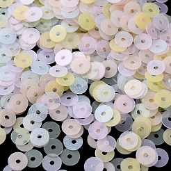 つや消しPVCビーズ  ディスク  ミックスカラー  4x0.4mm  穴：1mm  約2000個/袋&nbsp;PL-G001-01