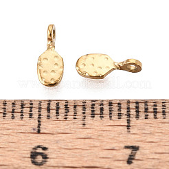 304ステンレススチールティアドロップチャーム  イオンプレーティング（ip）  18KGP本金メッキ  7.5x3x2mm  穴：1mm&nbsp;STAS-T072-38G