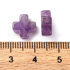 天然石アメジストビーズ  クロス  10x10x4mm  穴：1.2mm&nbsp;G-K369-02F