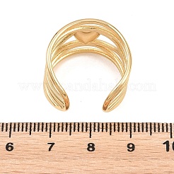 304ステンレススチールカフオープンリング  ハート  イオンプレーティング（ip）  ゴールドカラー  17.5mm  内径：18mm&nbsp;SA-H001-16G