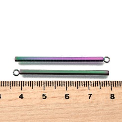 イオンプレーティング（IP）304ステンレスペンダント  バー  虹色  43x2x2mm  穴：1.8mm&nbsp;STAS-L218-19M