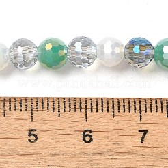 電気メッキガラスビーズセット  多面カット  ラウンド  ディープスカイブルー  6mm  穴：1mm  約100個/連  21.46インチ（54.5cm）&nbsp;X-EGLA-C007-01D