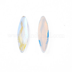 ガラスラインストーンカボション  ネイルアートの装飾の付属品  多面カット  馬の目  クリアAB  11x3x1.5mm&nbsp;MRMJ-N027-013A