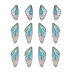 透明レジンクリスタルabラインストーンペンダントセット  グリッターパウダー付き  ウイング  アクアマリン  29.5~40x15x2.5mm  穴：1.2mm  4個/セット&nbsp;RESI-TAC0002-46C