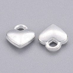 チベット風合金ハートチャーム  カドミウムフリー＆鉛フリー  銀  8x7x2.5mm  穴：2mm&nbsp;TIBEP-LFH260Y-S-LF