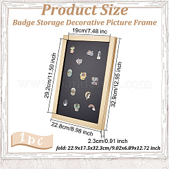 木製&プラスチック製長方形フォトフレームスタンド  バッジ保管用  ゴールド  329x228x23mm&nbsp;DJEW-WH0072-13B-03