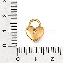304ステンレススチールラインストーンペンダント  ハートロックチャーム  イオンプレーティング（ip）  18KGP本金メッキ  15x11.5x4mm  穴：5x5mm&nbsp;STAS-E531-11G
