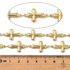 304ステンレスクロスリンクチェーン  ハンダ付け  スプールで  ゴールドカラー  23x13.5x3mm&nbsp;CHS-G042-01G-01