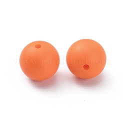 シリコンビーズ  ラウンド  ダークオレンジ  14.5~15mm  穴：2.2mm&nbsp;LS-SIL-WH0012-001C