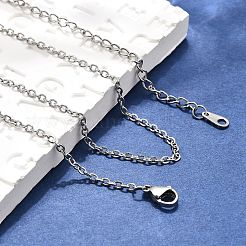 変色しにくい304ステンレススチールネックレス  アズキチェーンネックレス  ステンレス鋼色  16.14インチ（41cm）&nbsp;NJEW-E080-13P