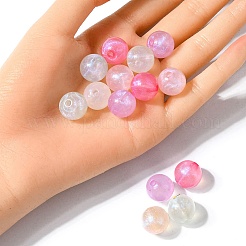 レインボー虹色メッキアクリルビーズ  キラキラビーズ  ラウンド  ミックスカラー  13.5x13.5mm  穴：2.5mm&nbsp;MACR-YW0002-19D