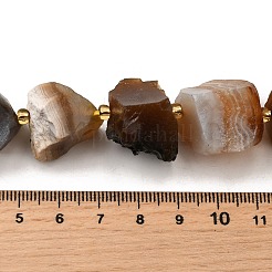 天然グレーアゲートビーズ連売り  ナゲット  シードビーズで  14~28x15~25x10~27mm  穴：1.2~1.4mm  約9~10個/連  7.76''~8.07''（19.7~20.5センチメートル）&nbsp;G-Z087-B20