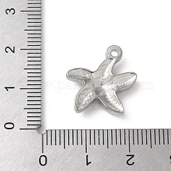 304ステンレスペンダント  ヒトデのチャーム  ステンレス鋼色  19x16x3.5mm  穴：1.6mm&nbsp;STAS-I330-027P