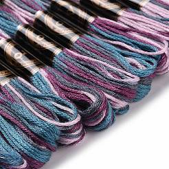 10かせ 6層ポリエステル刺繍フロス  クロスステッチの糸  セグメント染め  ダークスレートグレー  0.5mm  約8.75ヤード（8m）/かせ&nbsp;OCOR-K006-A27