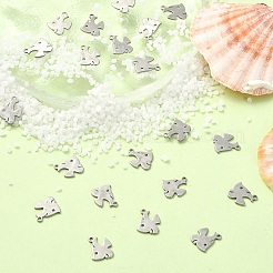 304ステンレススチールチャーム  魚  ステンレス鋼色  11.5x10x1mm  穴：1mm&nbsp;STAS-CJC0008-22P