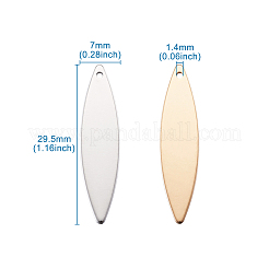 真鍮チャーム  馬の目  空白のスタンピングタグ  ライトゴールド＆ゴールデン＆プラチナ  29.5x7x0.5mm  穴：1.4mm  24個/セット&nbsp;KK-TA0007-70
