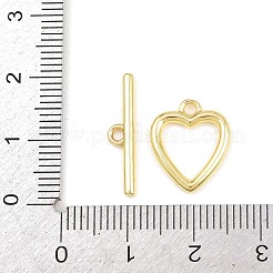 ハート真鍮トグル留め金  カドミウムフリー＆鉛フリー  長持ちメッキ  18KGP本金メッキ  4.5~14.5x12.5~19.5x1.5~1mm  穴：1.5~1.6mm&nbsp;KK-G548-43G-03