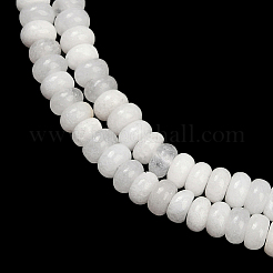 2連天然白翡翠ビーズ連  ロンデル  4x2mm  穴：0.8mm  約168個/連  15.08''（38.3センチメートル）&nbsp;G-PA0001-24A