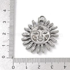 304ステンレスペンダント  太陽のチャーム  変色防止  ステンレス鋼色  33x29.5x4mm  穴：3mm&nbsp;STAS-D366-01I-P