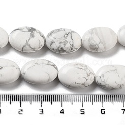 天然石ハウライトビーズ連売り  フラットオーバル  18~18.5x13~13.5x6~6.5mm  穴：1.2mm  約11個/連  7.76インチ（19.7cm）&nbsp;G-P528-M12-01