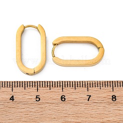 PVD 真空メッキ 304 ステンレススチール ハギー フープ イヤリング  オーバル  18KGP本金メッキ  21x11x3mm  ピン：1mm&nbsp;X-STAS-S103-21G