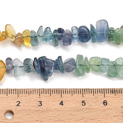 天然の多色蛍石ビーズ連売り  チップ  5~10x4~11x2~6mm  穴：0.8mm  15.35''（39センチメートル）&nbsp;G-D109-B02