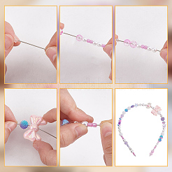 DIYジュエリー作成キット  プラスチックイミテーションパールとアクリルビーズを含む  レジン＆アクリルパーツ  ステンレス製の髪のパーツ  304ステンレススチールオープン丸カン  ミックスカラー  4~34x4~29x0.7~12mm  穴：1~2mm&nbsp;DIY-GO0001-94