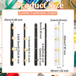 2組2色の鉄製コルセットバスク、金色の201個のステンレススチールボタン付き  女性の縫製と閉鎖のためのボード コルセット バスク  ミックスカラー  200x26x1~6.5mm  穴：2mm  1ペア/カラー&nbsp;FIND-OC0002-36B