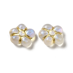 メッキアクリルビーズ  ゴールドライン入り  花  ゴールド  15x13.5x8mm  穴：1.6mm&nbsp;MACR-J123-43